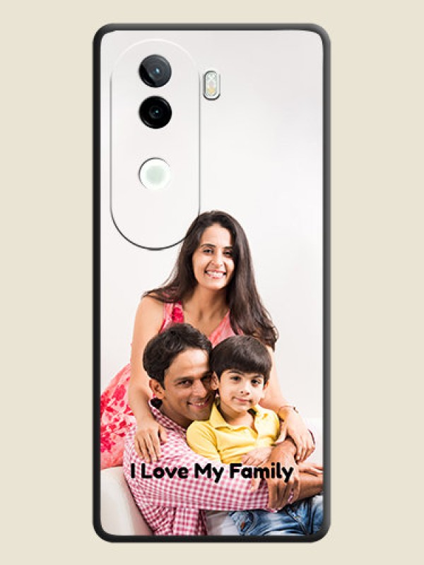 Custom Full Single Pic Upload With Text On Space Black Custom Soft Matte Mobile Back Cover - Vivo V40e 5G