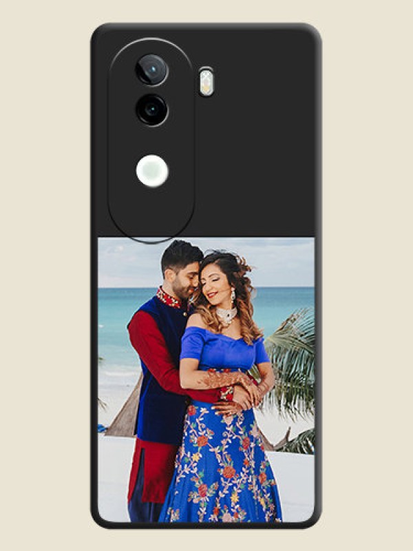 Custom Image Upload With Space Black Color On Custom Soft Matte Mobile Back Cover - Vivo V40E 5G