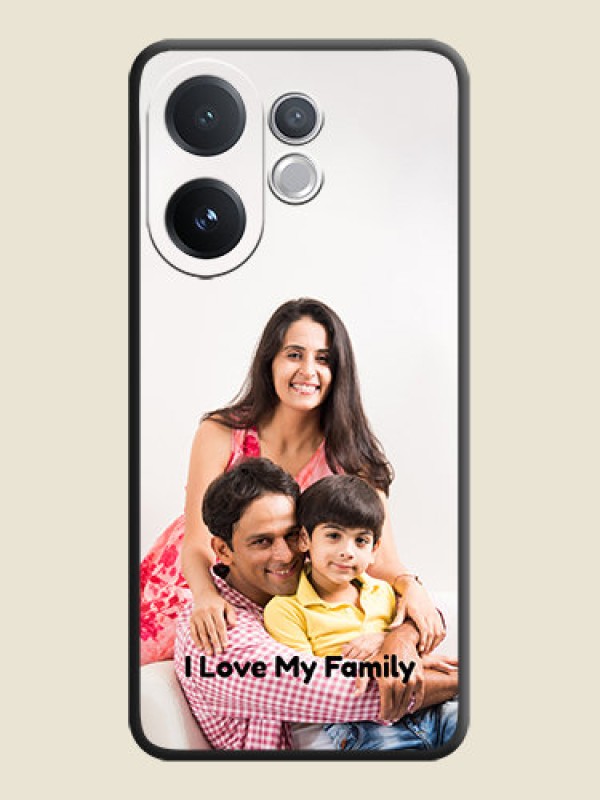 Custom Full Single Pic Upload With Text On Space Black Custom Soft Matte Mobile Back Cover - Vivo V60 5G