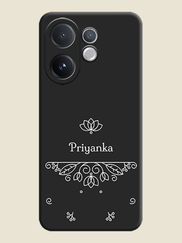 Custom Lotus Garden Custom Text On Space Black Custom Soft Matte Mobile Back Cover - Vivo V60 5G