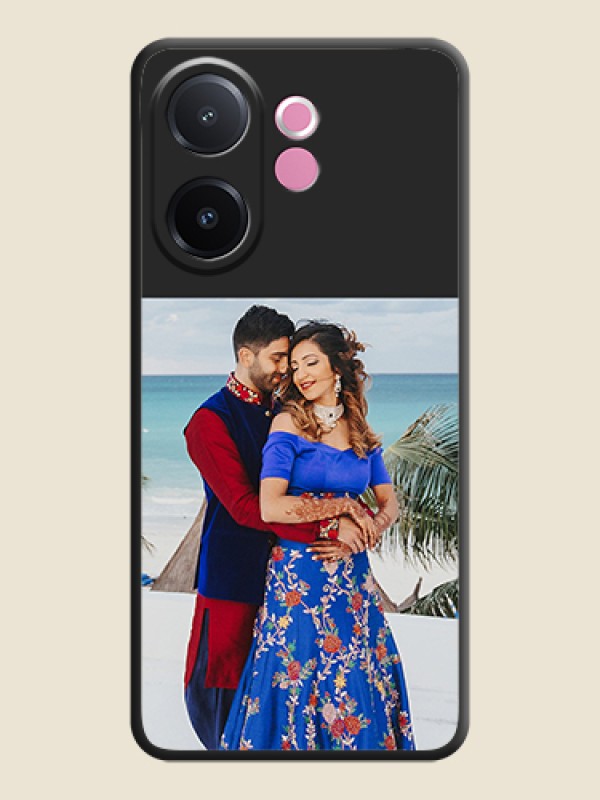 Custom Image Upload With Space Black Color On Custom Soft Matte Mobile Back Cover - Vivo V60e 5G