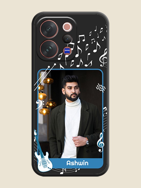 Custom Musical Theme Design with Text on Photo On Space Black Custom Soft Matte Mobile Back Cover - Vivo V70 5G