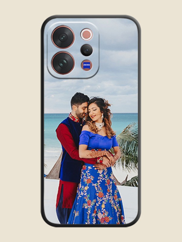 Custom Full Single Pic Upload On Space Black Custom Soft Matte Mobile Back Cover - Vivo V70 5G