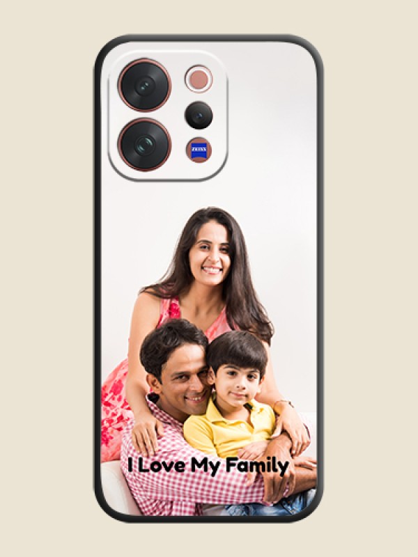 Custom Full Single Pic Upload With Text On Space Black Custom Soft Matte Mobile Back Cover - Vivo V70 5G