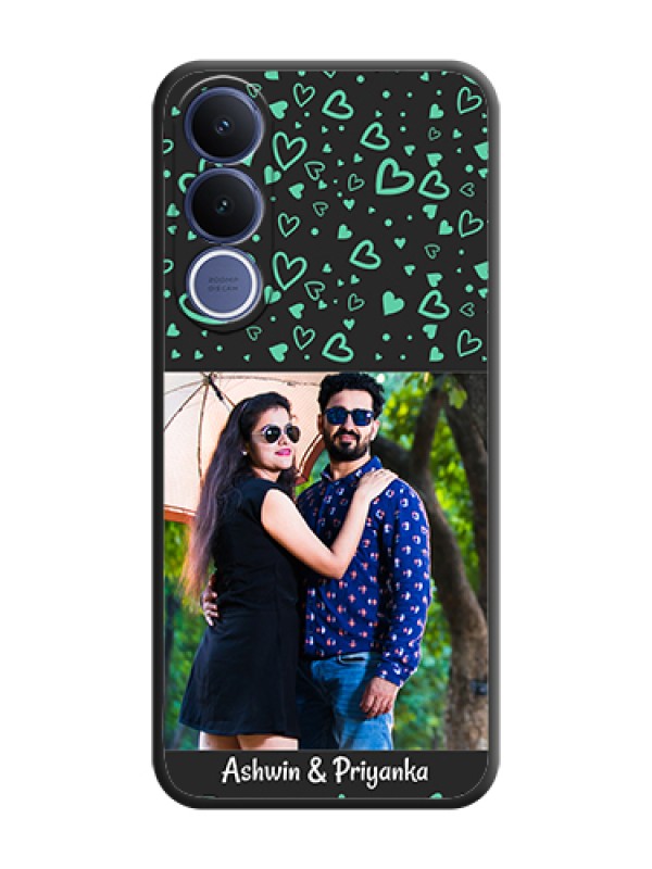 Custom Sea Green Indefinite Love Pattern on Photo On Space Black Custom Soft Matte Mobile Back Cover - Vivo V70 Fe 5G