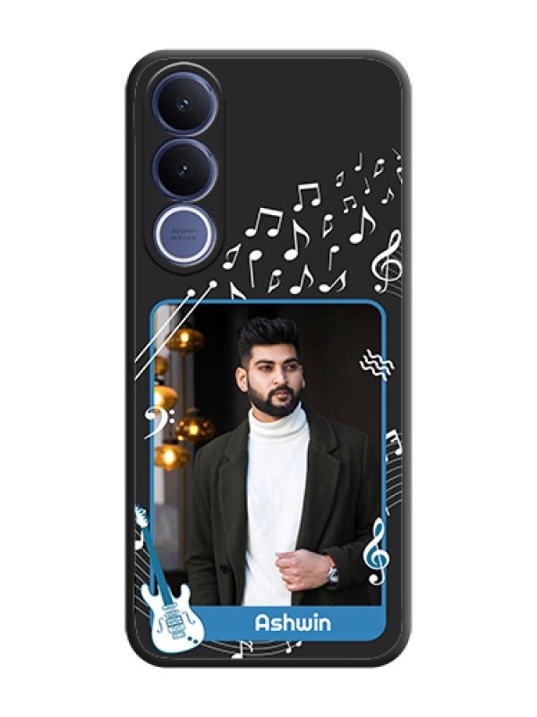Custom Musical Theme Design with Text on Photo On Space Black Custom Soft Matte Mobile Back Cover - Vivo V70 Fe 5G