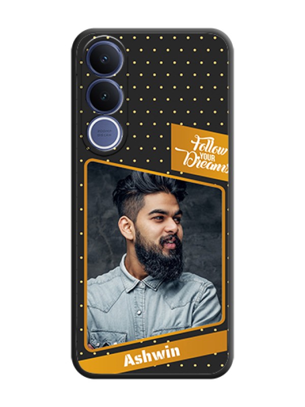 Custom Follow Your Dreams with White Dots On Space Black Custom Soft Matte Mobile Back Cover - Vivo V70 Fe 5G