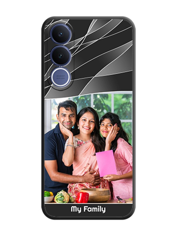 Custom Mixed Wave Lines on Photo On Space Black Custom Soft Matte Mobile Back Cover - Vivo V70 Fe 5G