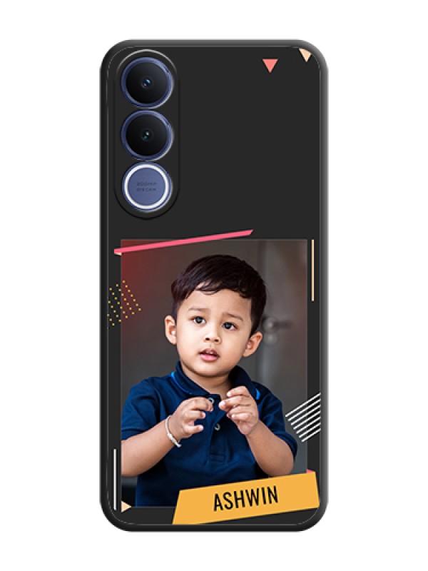 Custom Photo Frame with Triangle Small Dots on Photo On Space Black Custom Soft Matte Mobile Back Cover - Vivo V70 Fe 5G