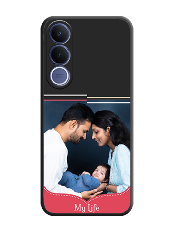 Custom Classic Plain Design with Name On Space Black Custom Soft Matte Mobile Back Cover - Vivo V70 Fe 5G