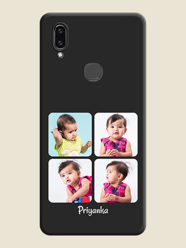 Custom Floral Art with 6 Image Holder on Photo on Space Black Soft Matte Mobile Case - Vivo V9 Pro