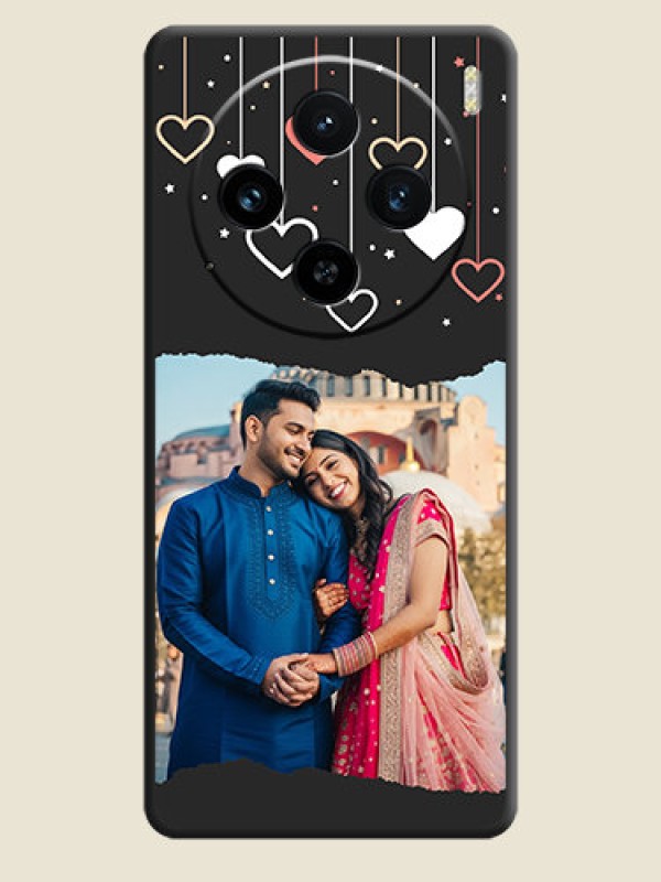 Custom Love Hangings with Splash Wave Picture on Space Black Custom Soft Matte Phone Back Cover - Vivo X100 5G