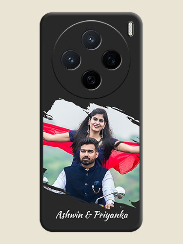 Custom Grunge Brush Strokes on Photo On Space Black Custom Soft Matte Mobile Back Cover - Vivo X200 5G