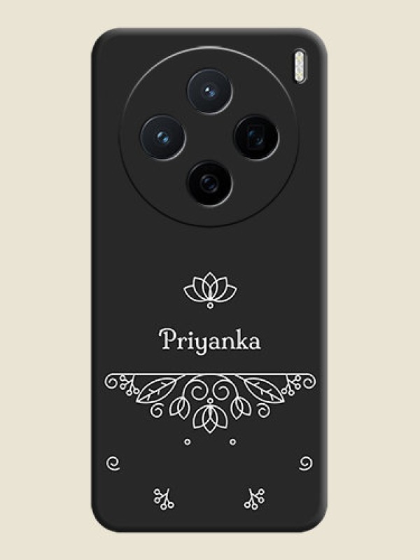Custom Lotus Garden Custom Text On Space Black Custom Soft Matte Mobile Back Cover - Vivo X200 5G