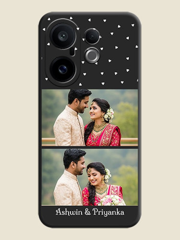 Custom Miniature Love Symbols with Name On Space Black Custom Soft Matte Mobile Back Cover - Vivo X200 FE 5G