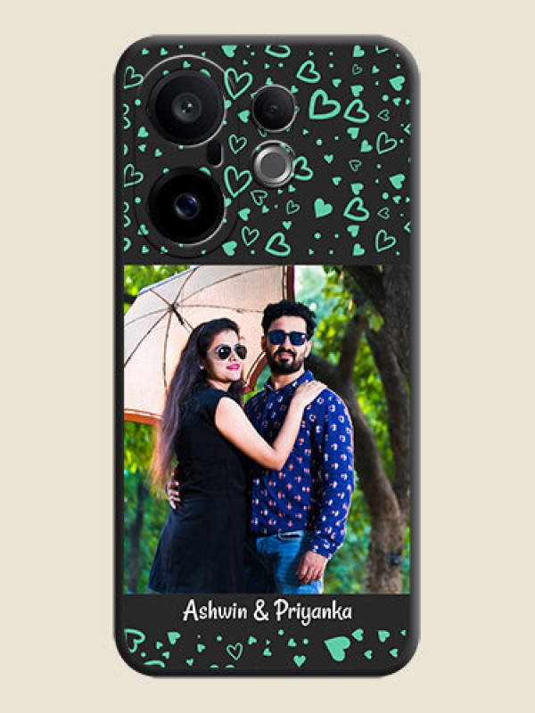 Custom Sea Green Indefinite Love Pattern on Photo On Space Black Custom Soft Matte Mobile Back Cover - Vivo X200 FE 5G