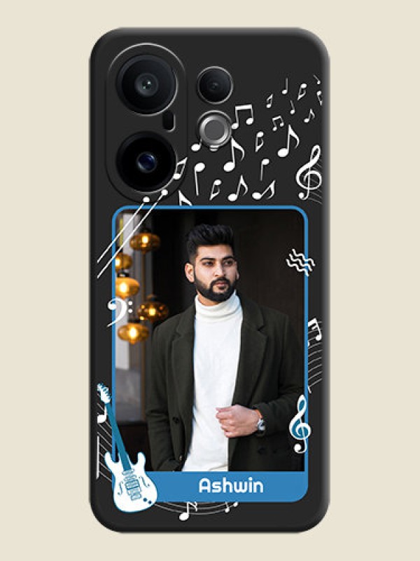 Custom Musical Theme Design with Text on Photo On Space Black Custom Soft Matte Mobile Back Cover - Vivo X200 FE 5G