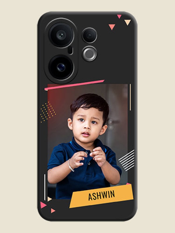 Custom Photo Frame with Triangle Small Dots on Photo On Space Black Custom Soft Matte Mobile Back Cover - Vivo X200 FE 5G