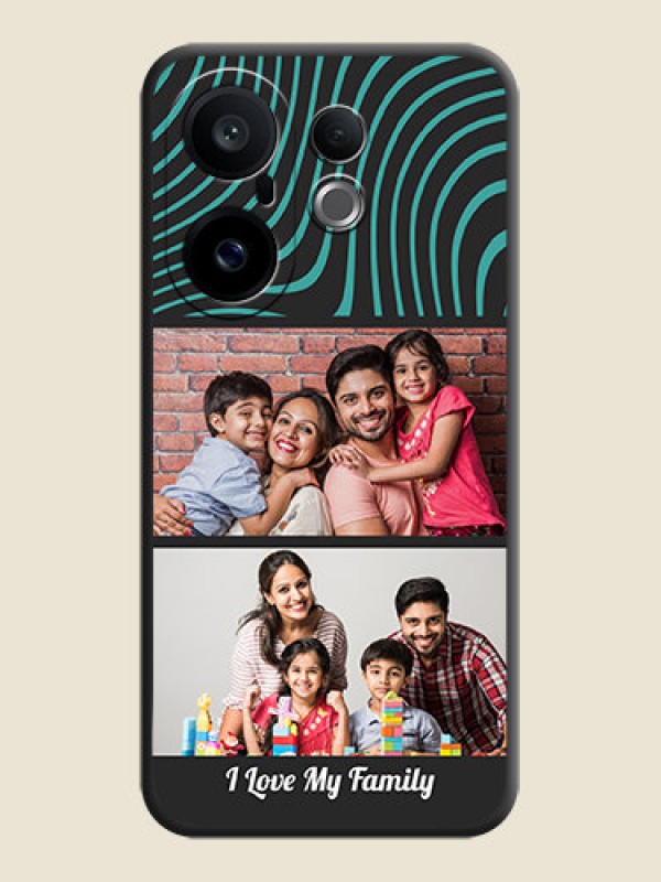 Custom Wave Pattern with 2 Image Holder On Space Black Custom Soft Matte Mobile Back Cover - Vivo X200 FE 5G