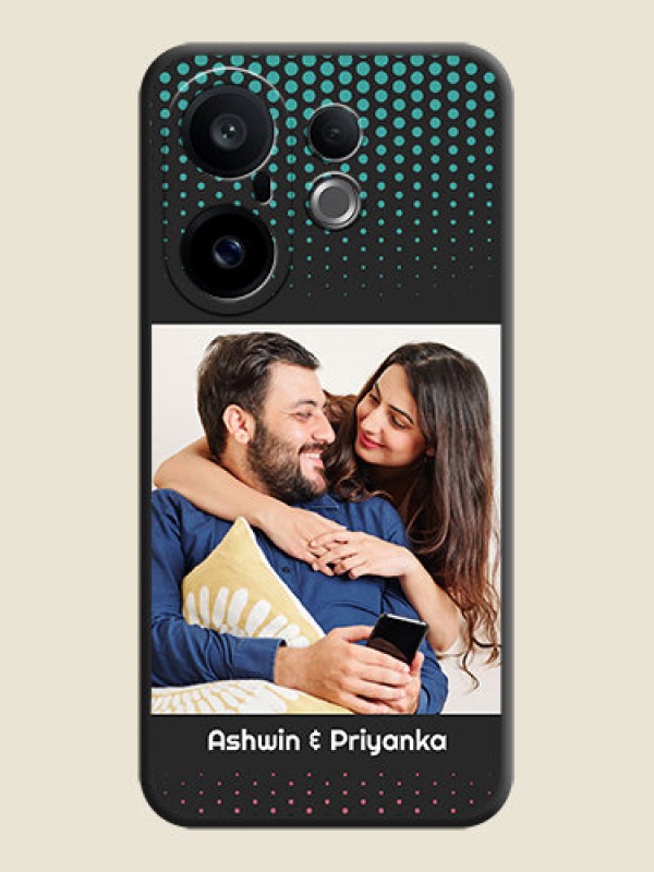 Custom Faded Dots with Grunge Photo Frame and Text On Space Black Custom Soft Matte Mobile Back Cover - Vivo X200 FE 5G