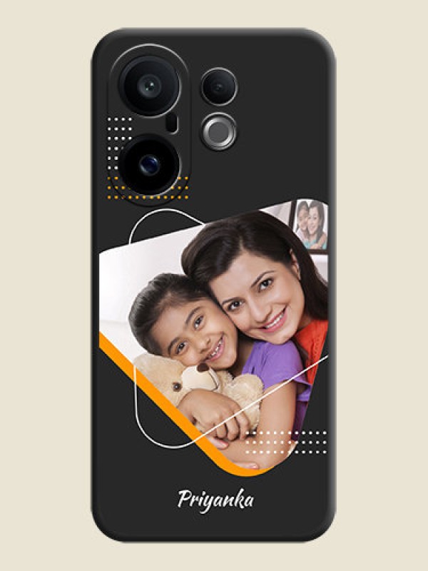 Custom Yellow Triangle on Photo On Space Black Custom Soft Matte Mobile Back Cover - Vivo X200 FE 5G