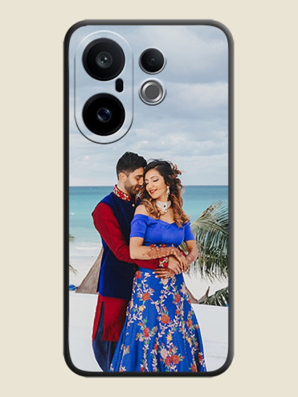 Custom Full Single Pic Upload On Space Black Custom Soft Matte Mobile Back Cover - Vivo X200 FE 5G
