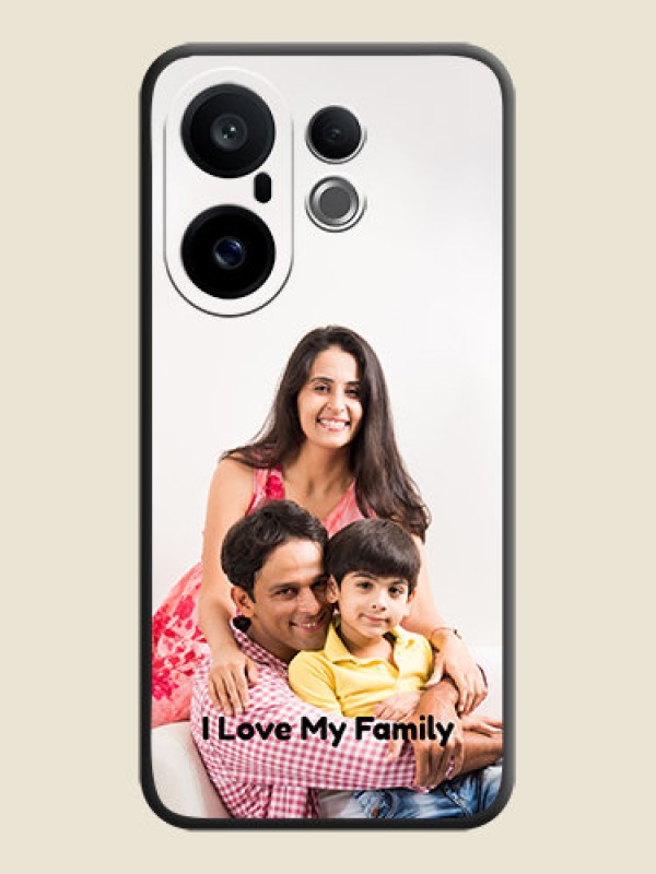 Custom Full Single Pic Upload With Text On Space Black Custom Soft Matte Mobile Back Cover - Vivo X200 FE 5G