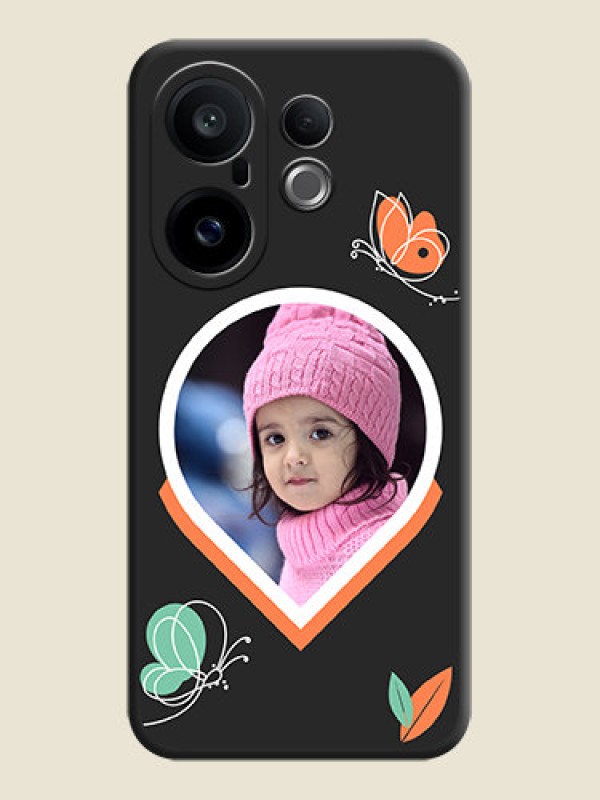Custom Upload Pic With Simple Butterly Design On Space Black Custom Soft Matte Mobile Back Cover - Vivo X200 FE 5G