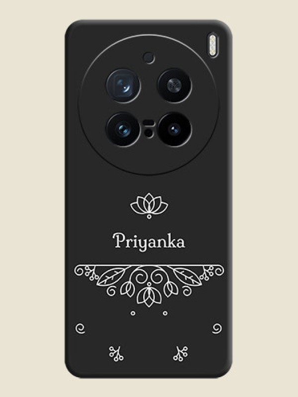 Custom Lotus Garden Custom Text On Space Black Custom Soft Matte Mobile Back Cover - Vivo X200 Pro 5G