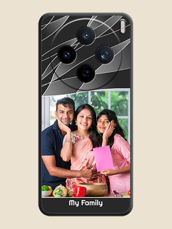 Custom Mixed Wave Lines on Photo On Space Black Custom Soft Matte Mobile Back Cover - Vivo X200T 5G