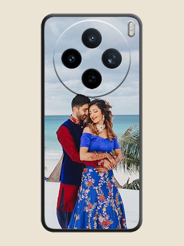 Custom Full Single Pic Upload On Space Black Custom Soft Matte Mobile Back Cover - Vivo X200T 5G