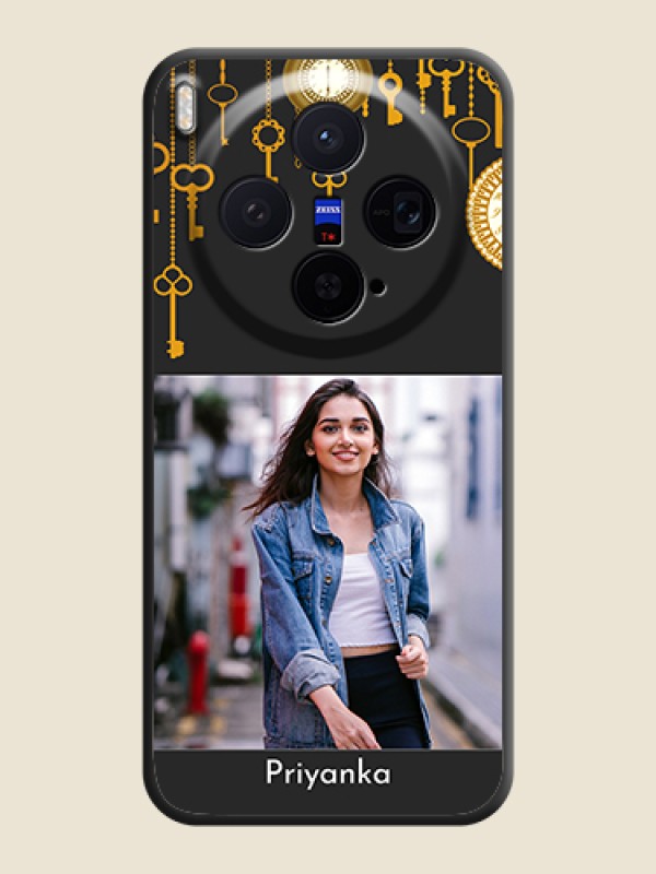 Custom Decorative Design with Text On Space Black Custom Soft Matte Mobile Back Cover - Vivo X300 5G