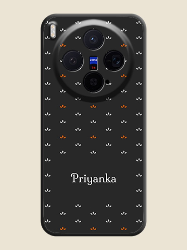 Custom Simple Pattern With Custom Text On Space Black Custom Soft Matte Mobile Back Cover - Vivo X300 5G