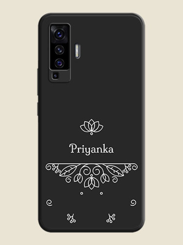 Custom Lotus Garden Custom Text On Space Black Personalized Soft Matte Phone Covers -Vivo X50 5G
