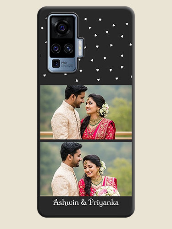 Custom Miniature Love Symbols with Name on Space Black Custom Soft Matte Back Cover - Vivo X50 Pro 5G