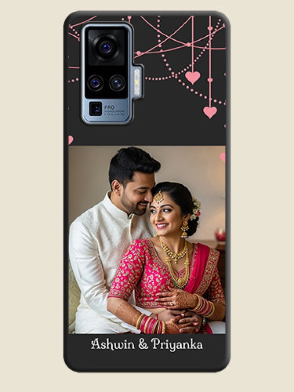 Custom Pink Love Hangings with Text on Space Black Custom Soft Matte Back Cover - Vivo X50 Pro 5G