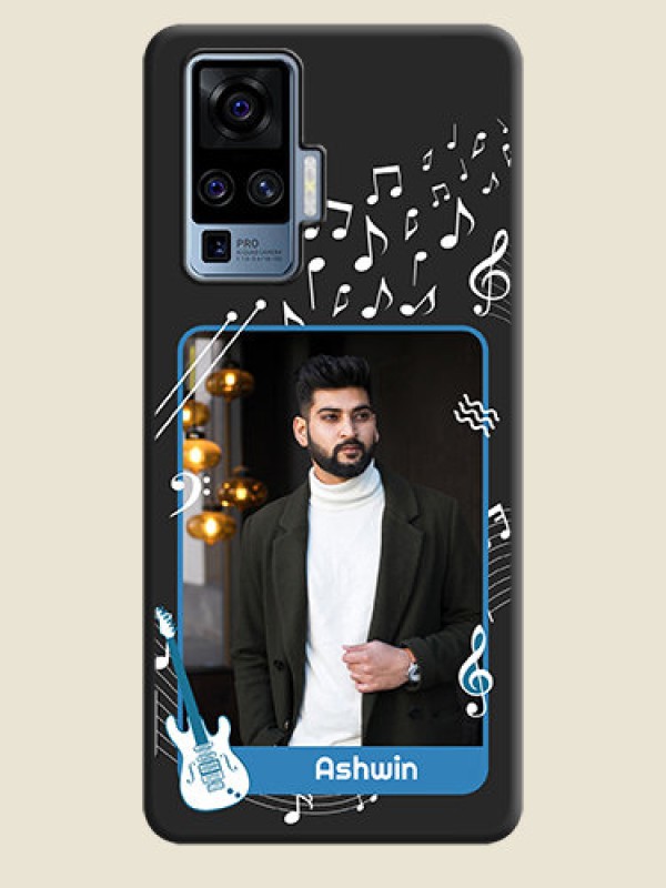 Custom Musical Theme Design with Text - Photo on Space Black Soft Matte Mobile Case - Vivo X50 Pro 5G