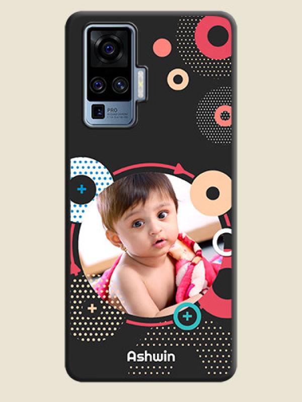 Custom Multicoloured Round Image on Personalised Space Black Soft Matte Cases - Vivo X50 Pro 5G