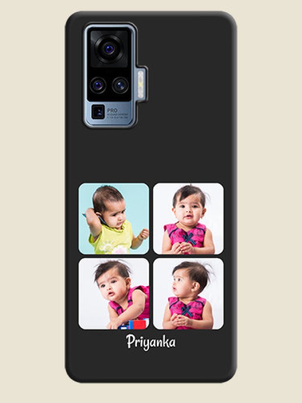 Custom Floral Art with 6 Image Holder - Photo on Space Black Soft Matte Mobile Case - Vivo X50 Pro 5G