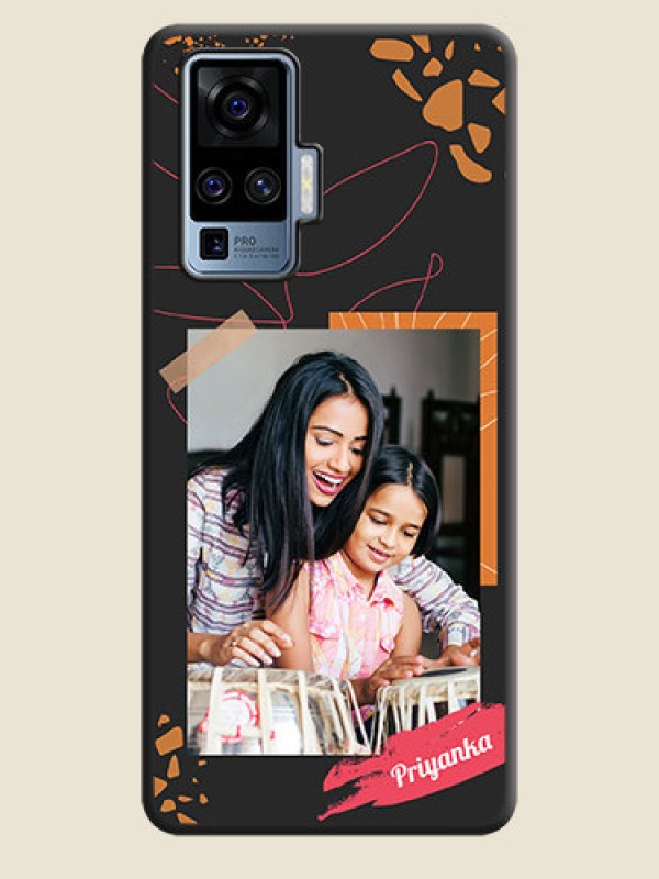 Custom Orange Photo Frame on Space Black Custom Soft Matte Phone Back Cover - Vivo X50 Pro 5G