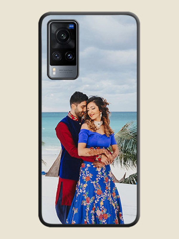Custom Full Single Pic Upload On Space Black Personalized Soft Matte Phone Covers -Vivo X60 5G