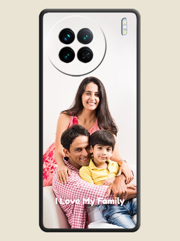 Custom Full Single Pic Upload With Text On Space Black Personalized Soft Matte Phone Covers -Vivo X90 5G