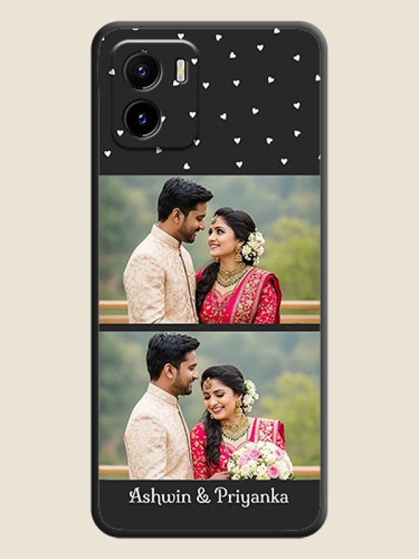 Custom Miniature Love Symbols with Name on Space Black Custom Soft Matte Back Cover - Vivo Y01