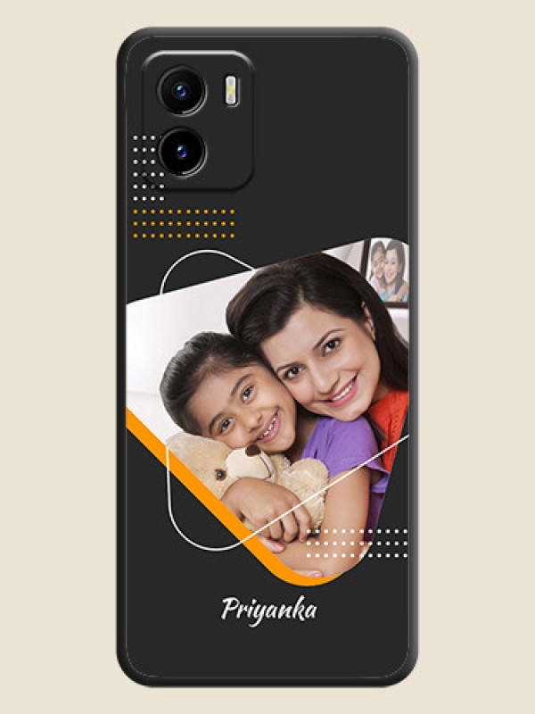 Custom Yellow Triangle on Photo on Space Black Soft Matte Phone Cover - Vivo Y01