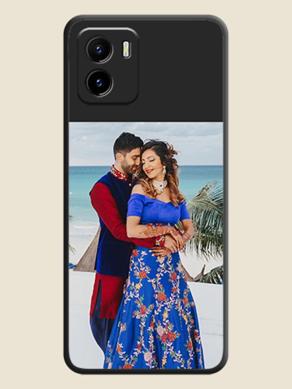 Custom Image Upload With Space Black Color On Custom Soft Matte Mobile Back Cover - Vivo Y01