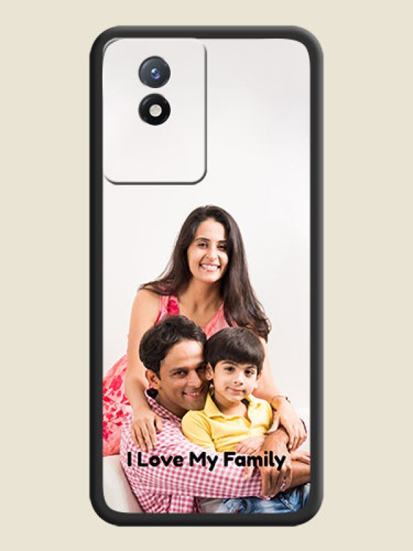 Custom Full Single Pic Upload With Text On Space Black Personalized Soft Matte Phone Covers -Vivo Y02