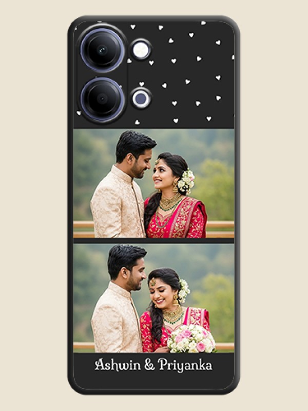 Custom Miniature Love Symbols with Name On Space Black Custom Soft Matte Mobile Back Cover - Vivo Y05 4G
