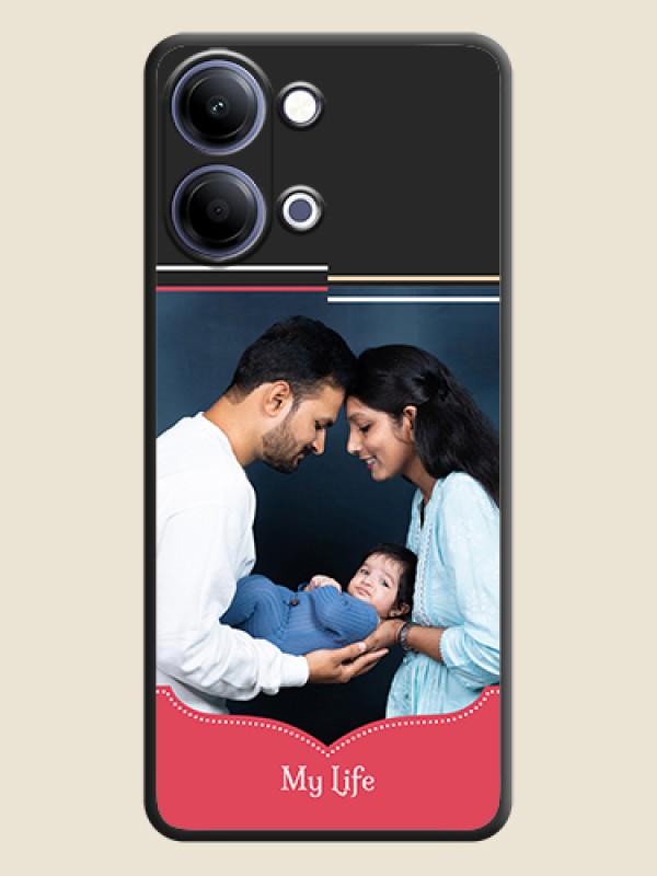 Custom Classic Plain Design with Name On Space Black Custom Soft Matte Mobile Back Cover - Vivo Y05 4G