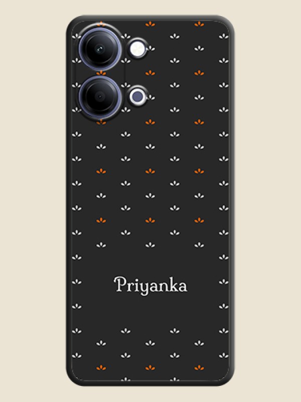 Custom Simple Pattern With Custom Text On Space Black Custom Soft Matte Mobile Back Cover - Vivo Y05 4G