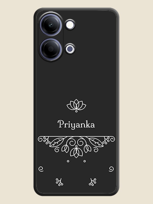 Custom Lotus Garden Custom Text On Space Black Custom Soft Matte Mobile Back Cover - Vivo Y05 4G